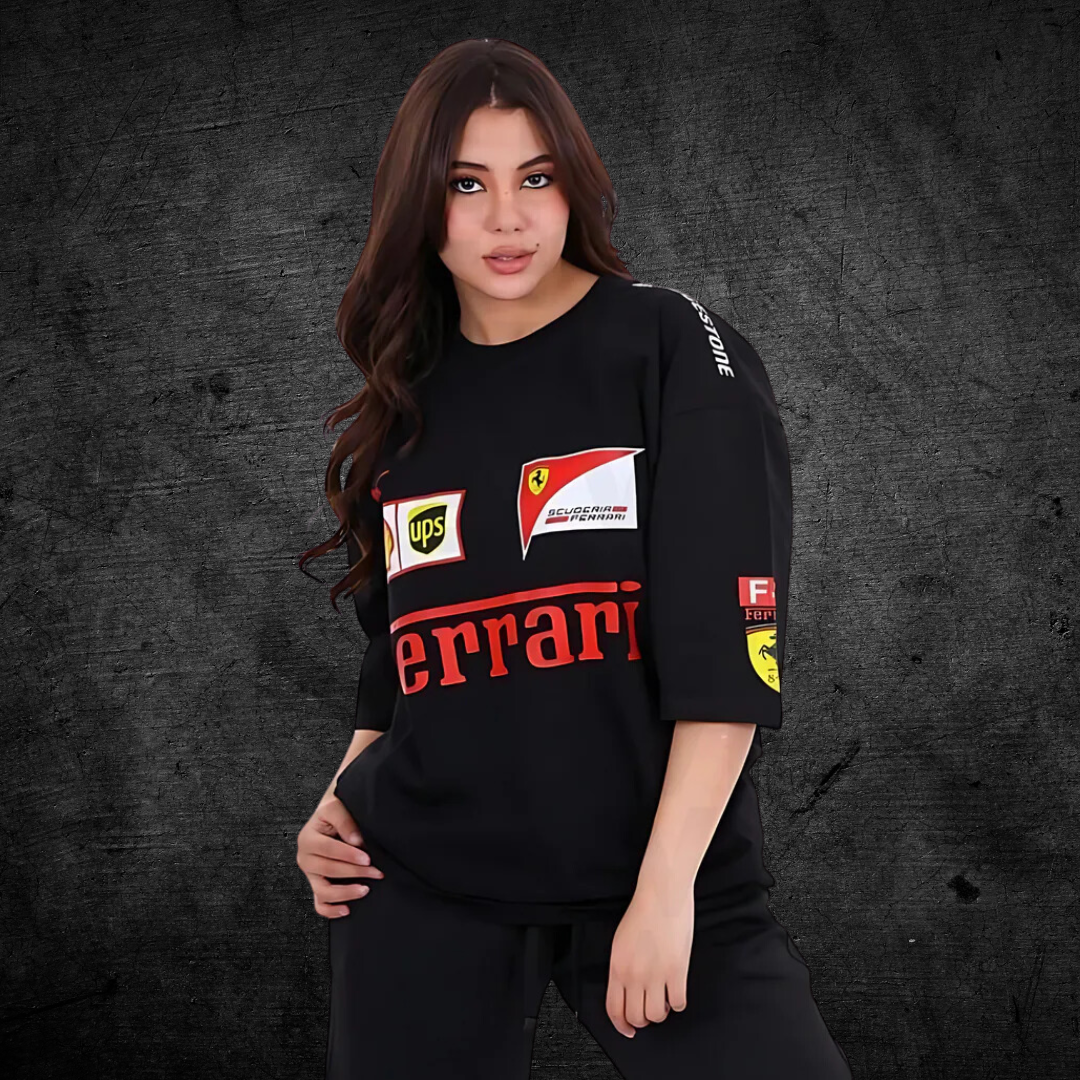 Ferrari Racing Oversized T-SHIRT | BLACK
