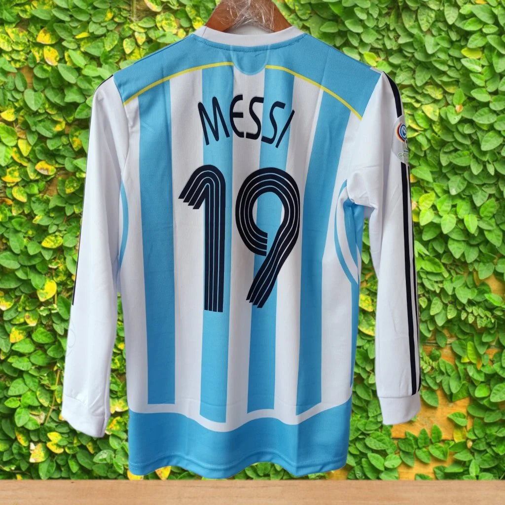 Messi Argentina 2006-07 Home Full Sleeve Jersey | White Blue