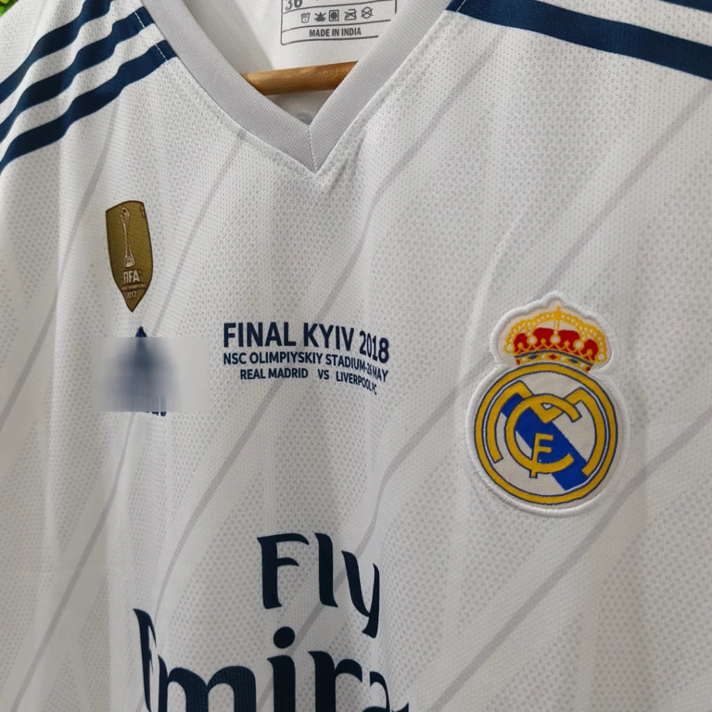 Cristiano Ronaldo 2017-18 Real Madrid Full Sleeve Jersey | White Blue