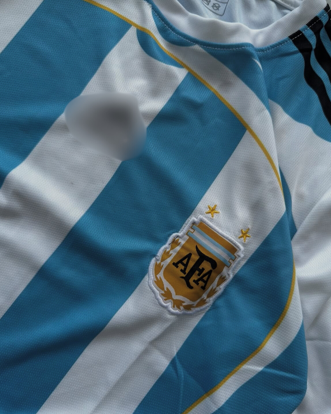 Messi Argentina 2006-07 Home Full Sleeve Jersey | White Blue