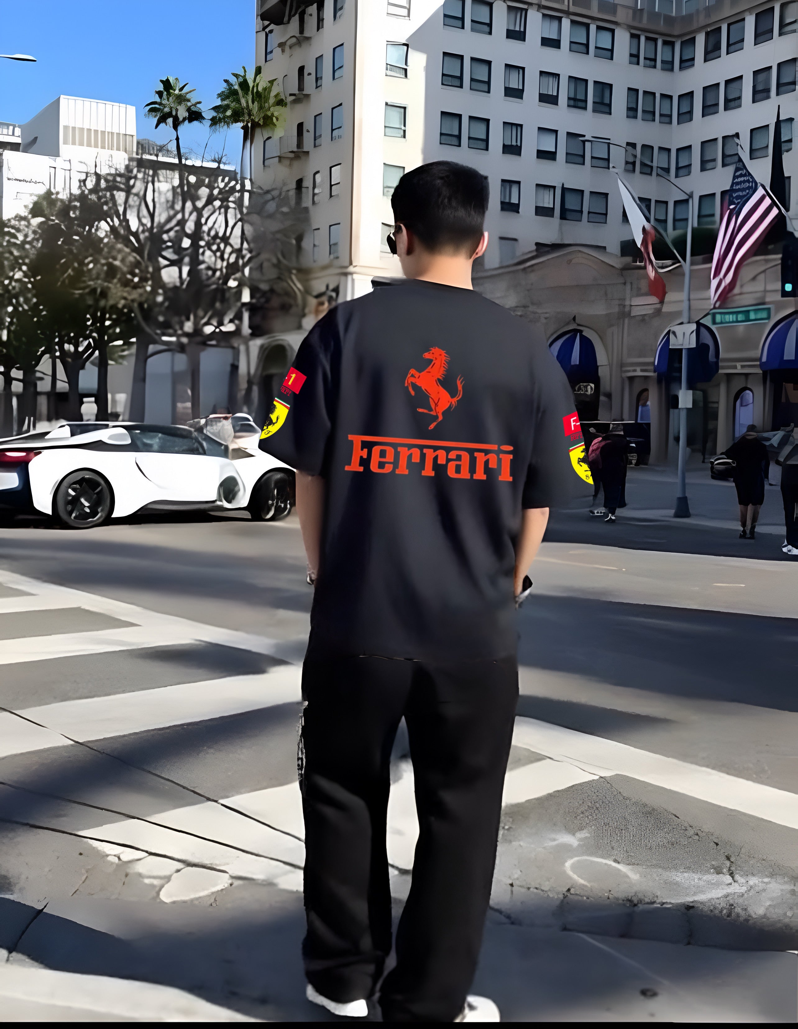 Ferrari Racing Oversized T-SHIRT | BLACK