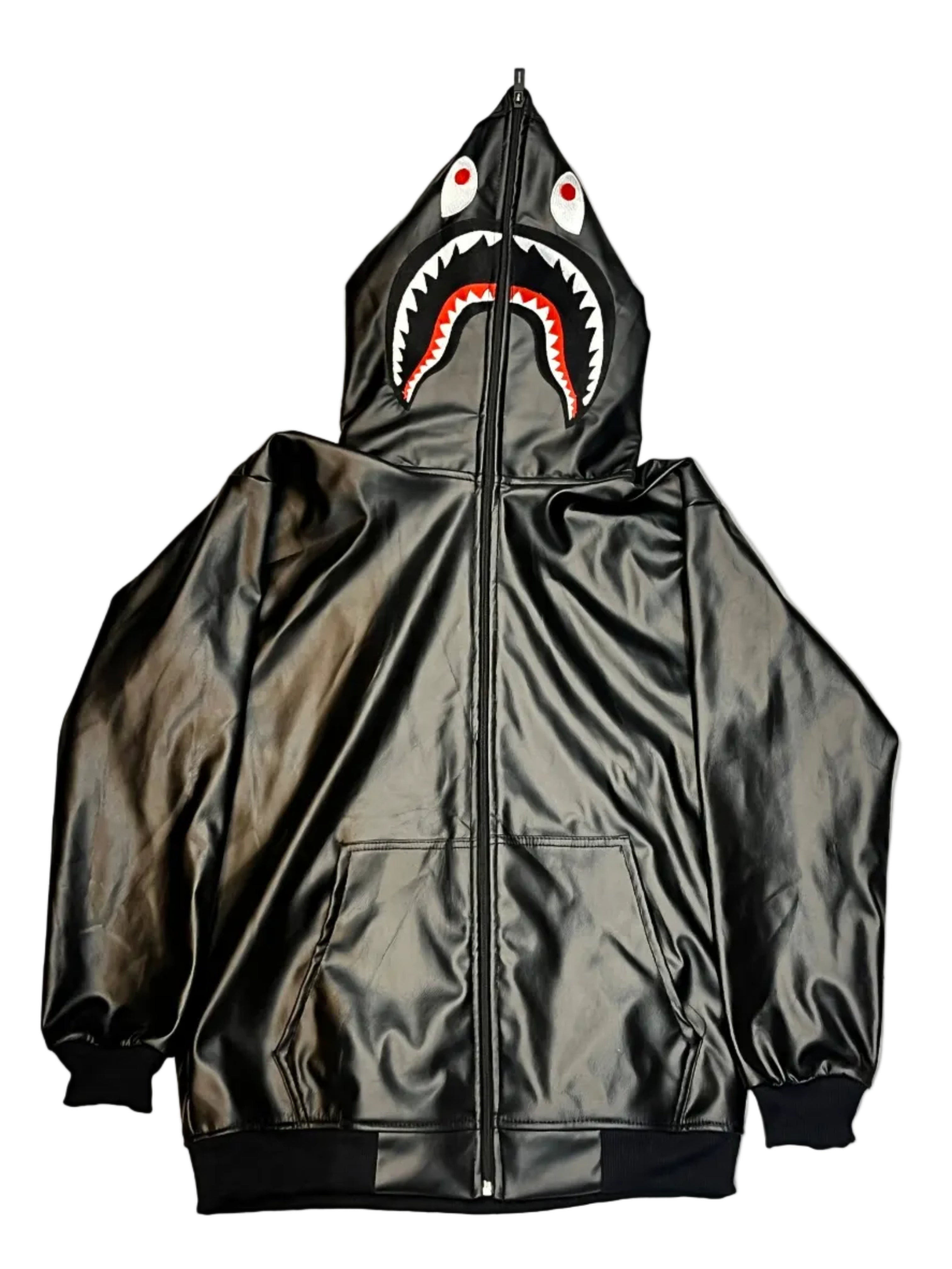 Bape Black Leather Hoodie