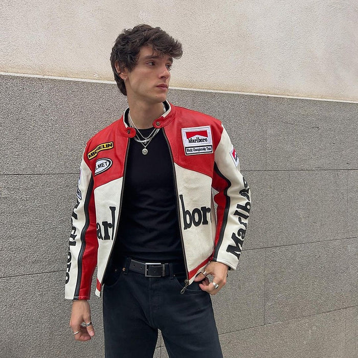 Marlboro Vintage White Leather Jacket – SLIKDRIP® Limited Drop