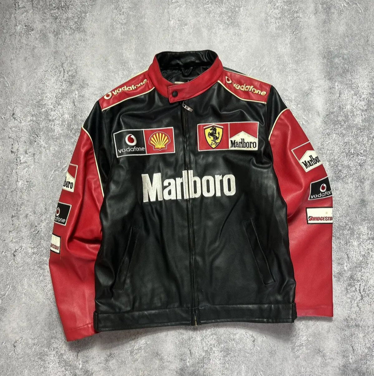 Marlboro Black & Red Leather Jacket | SLIKDRIP® Limited Drop