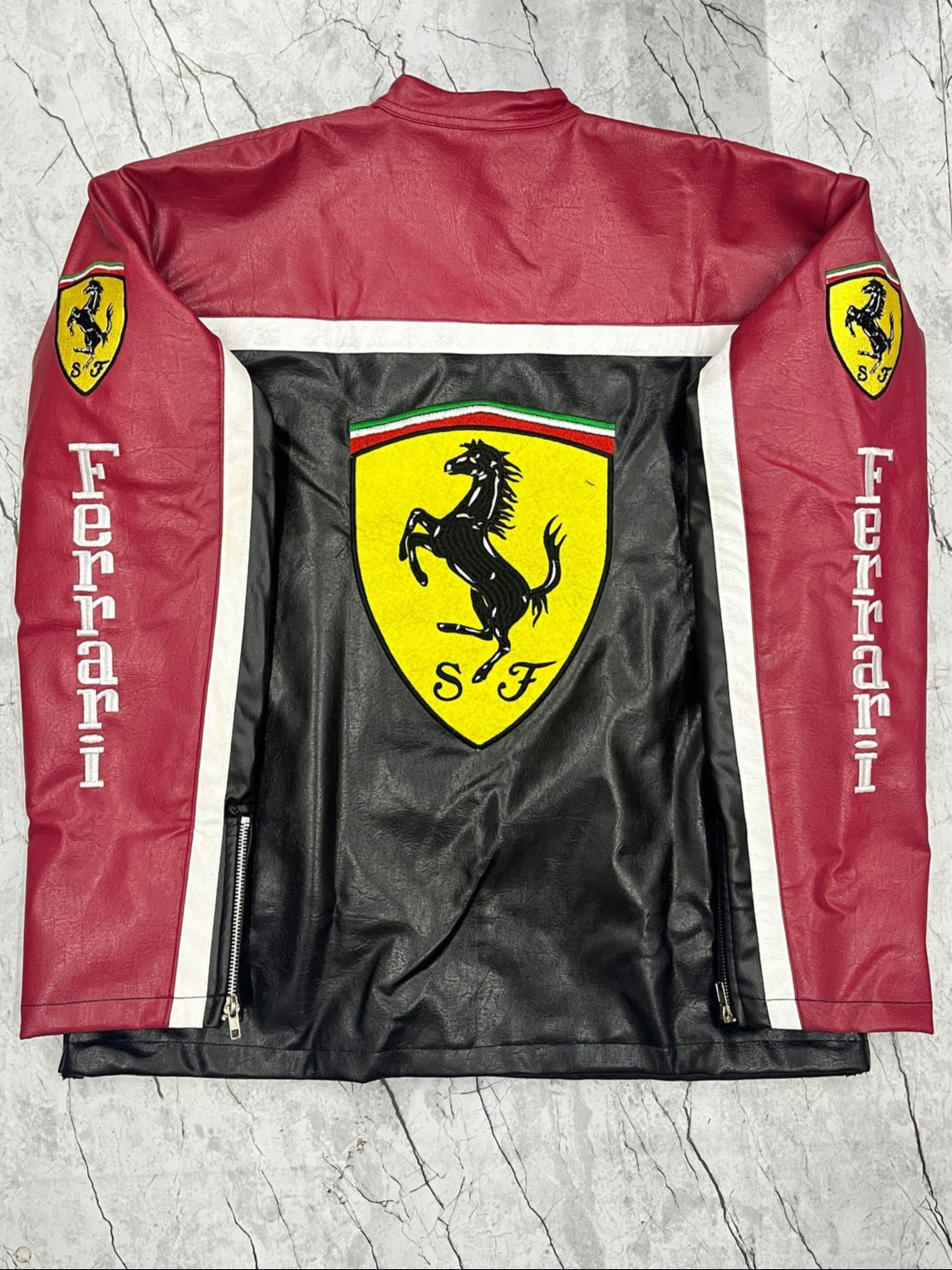 Ferrari Maroon Leather Jacket – SLIKDRIP® Limited Drop