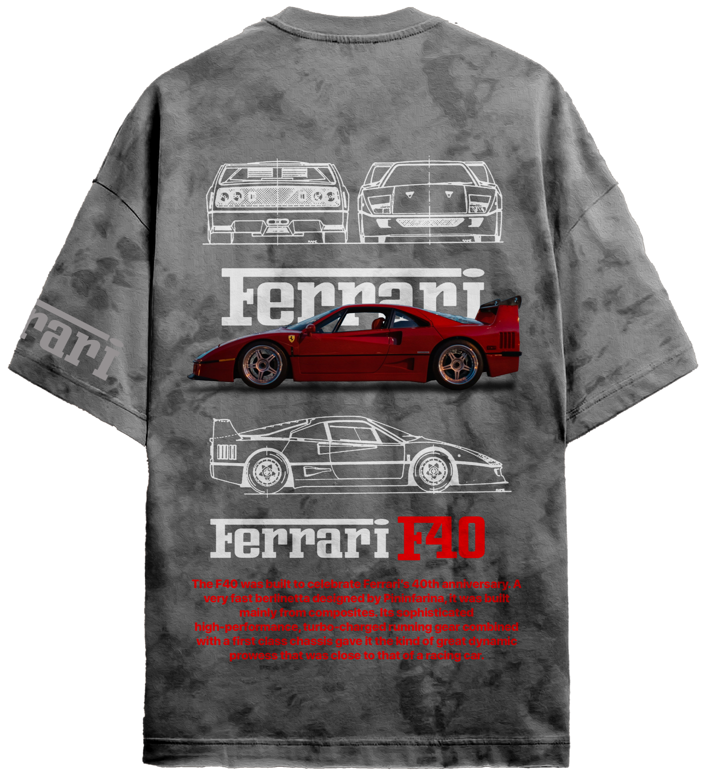 Oversized Ferrari F40 T-shirt SLIKDRIP® Edition