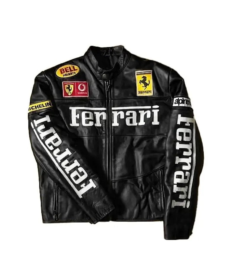 Black Ferrari Leather Jacket | SLIKDRIP® Limited Drop