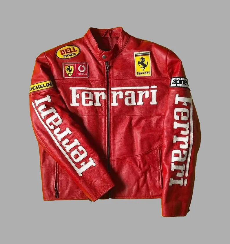 Red Ferrari Leather Jacket | SLIKDRIP® Limited Drop