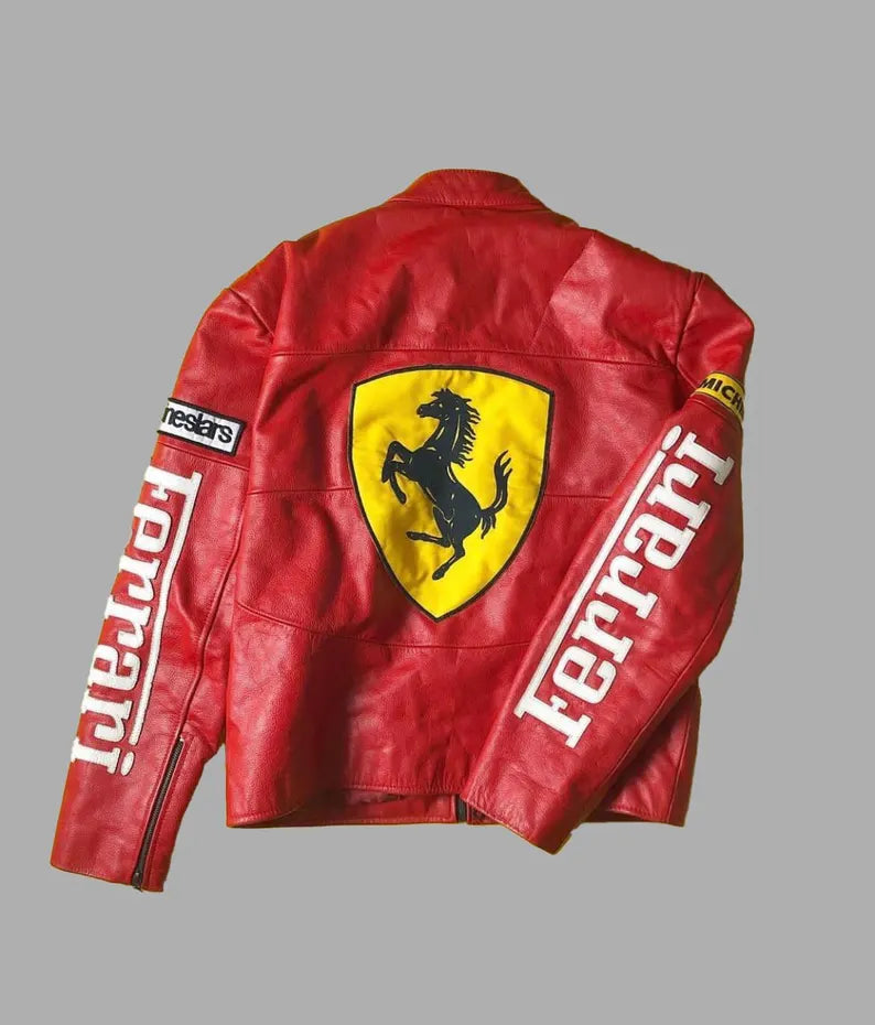 Red Ferrari Leather Jacket | SLIKDRIP® Limited Drop
