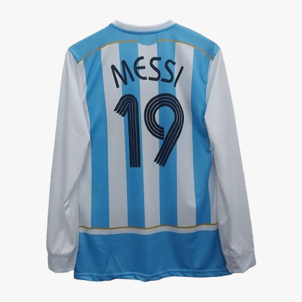 Messi Argentina 2006-07 Home Full Sleeve Jersey | White Blue