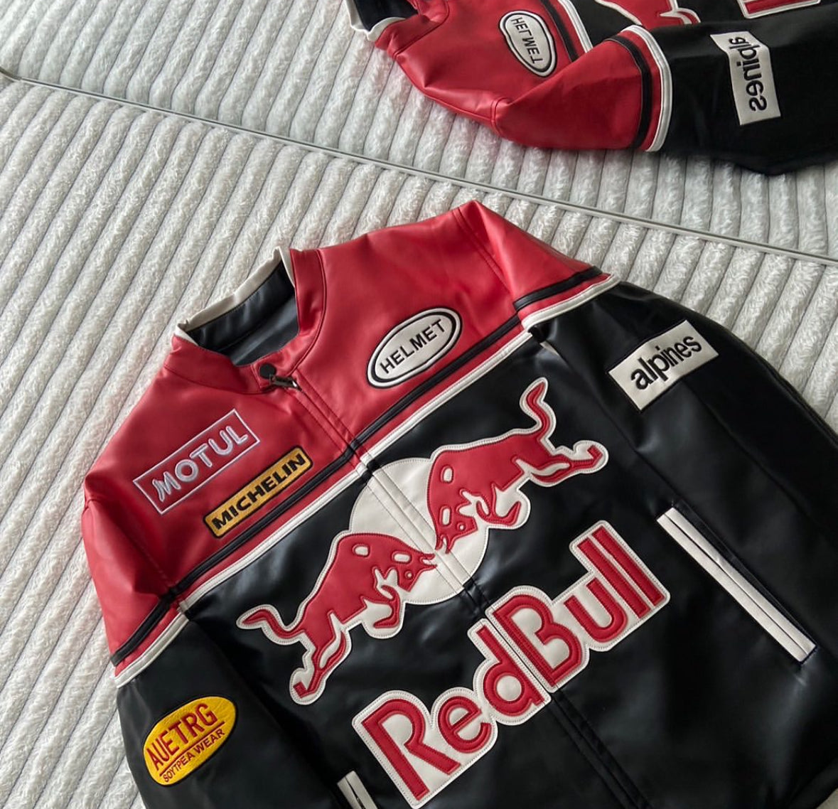 RedBull Black & Red Leather Jacket | SLIKDRIP® Limited Drop