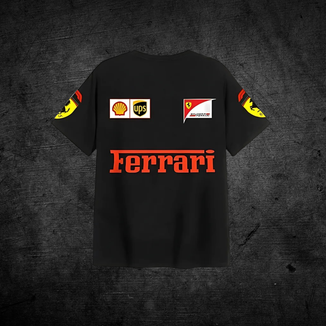 BLACK Ferrari Racing Oversized T-SHIRT