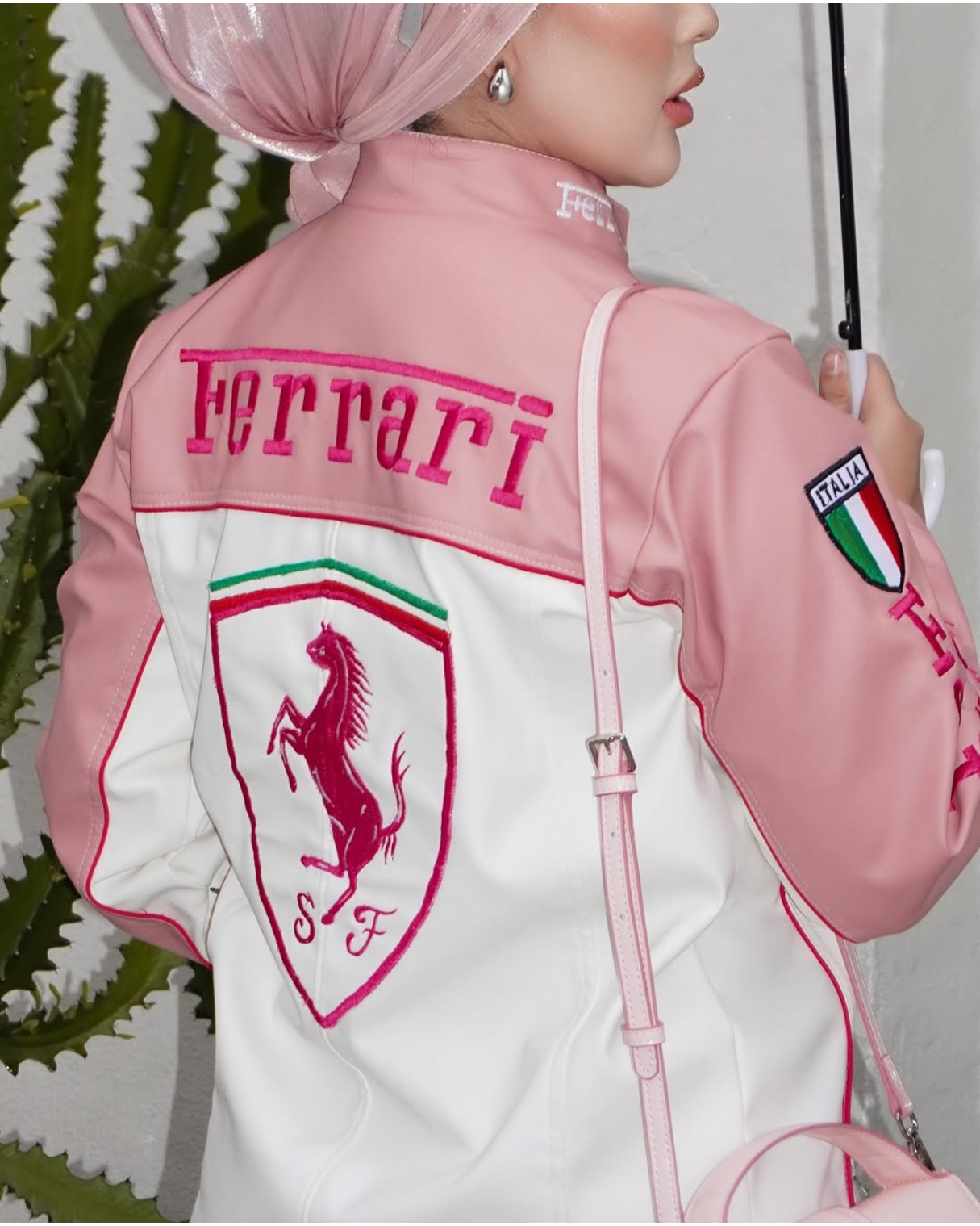Pink Leather Ferrari Jacket – Luxe Street Edition