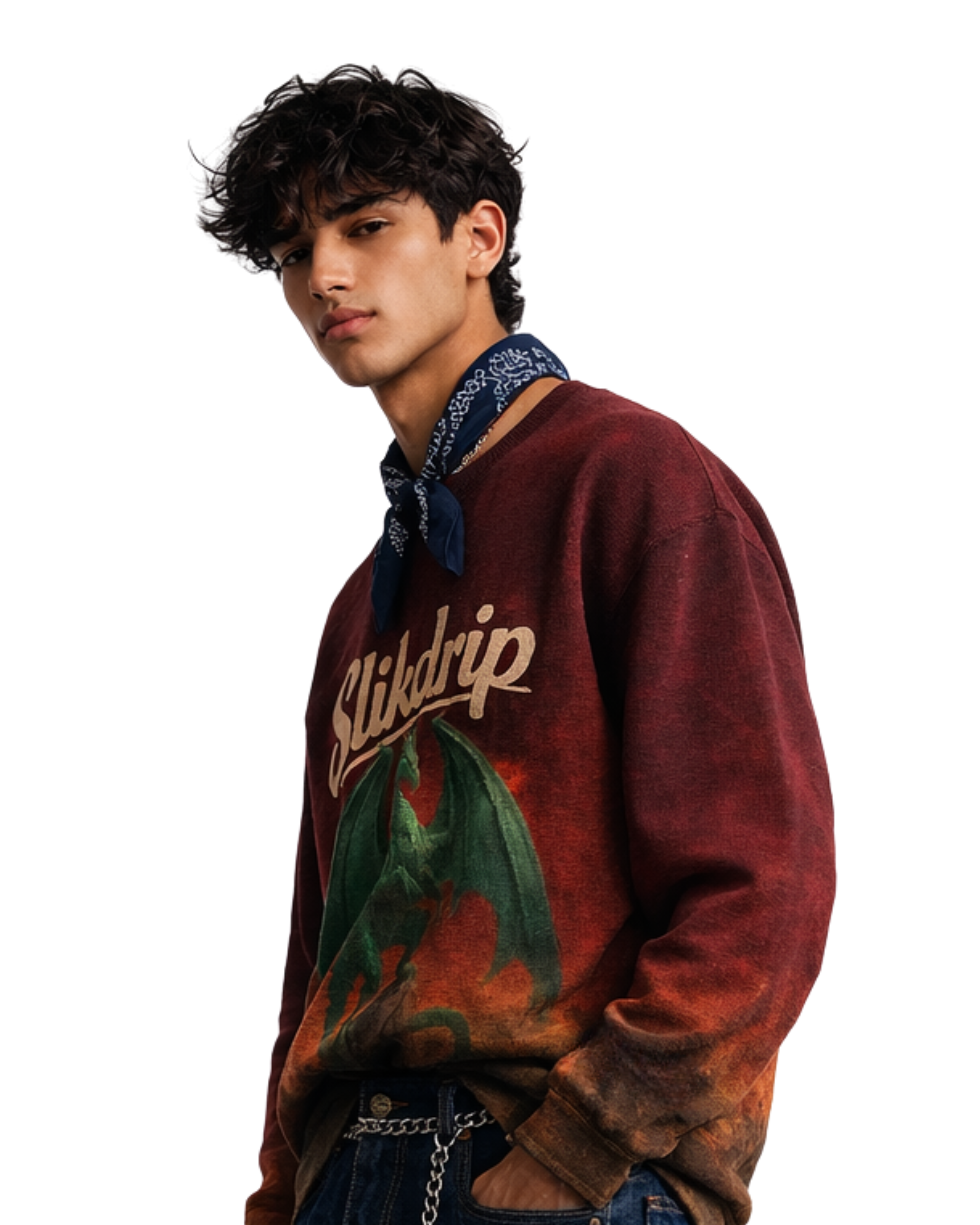 Emerald Dragon Full Sleeve Waffle Tee | SLIKDRIP®