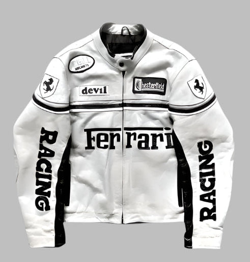 Ferrari LEATHER Jacket | White