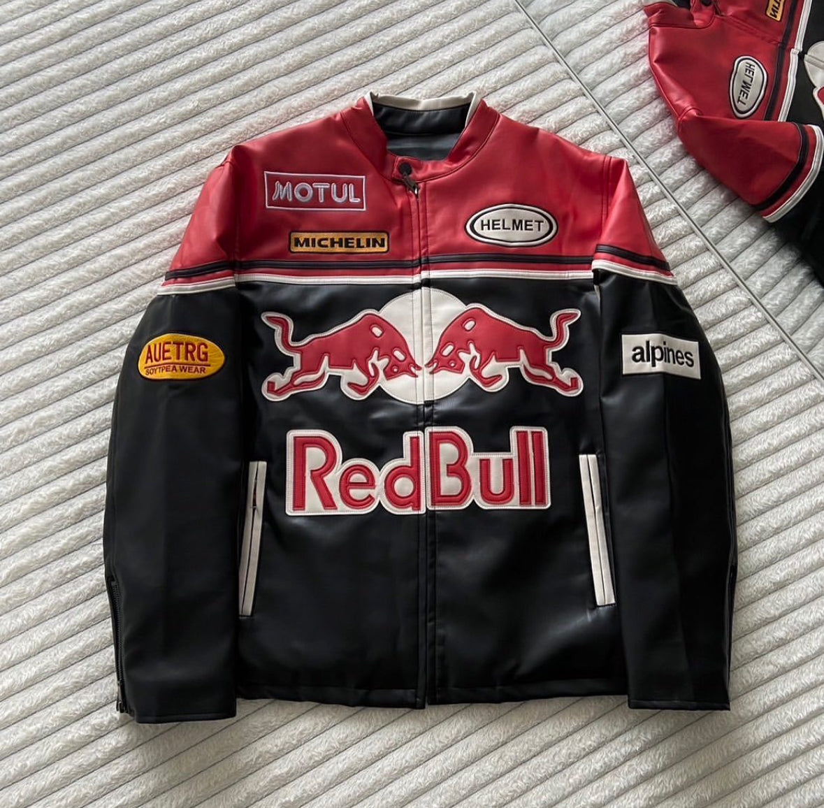 RedBull Black & Red Leather Jacket | SLIKDRIP® Limited Drop
