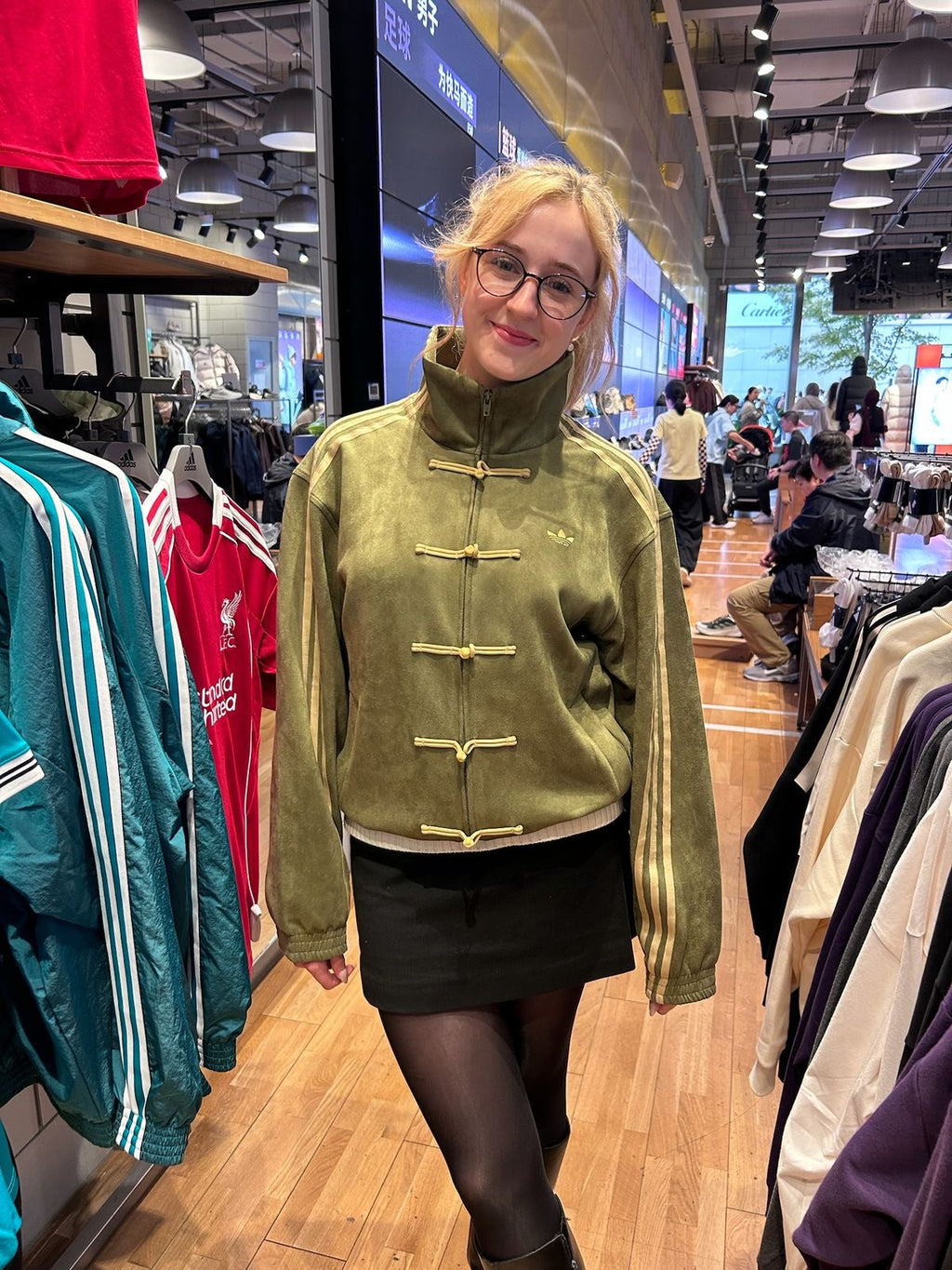 CNY-Inspired Premium Olive Green Suede Jacket