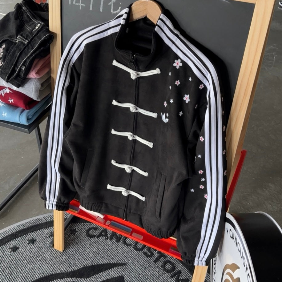 CNY-Inspired SAKURA BLACK Suede Jacket