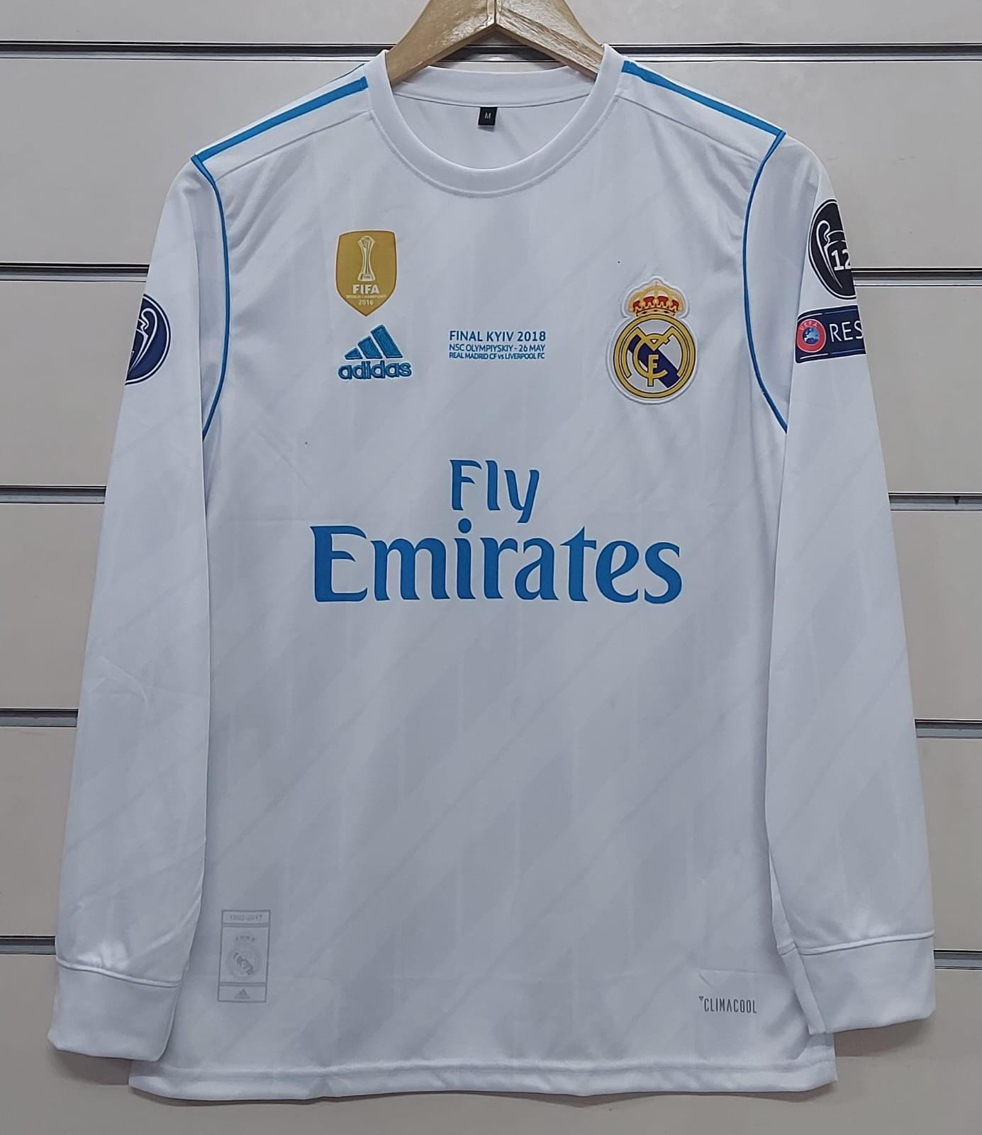 Cristiano Ronaldo 2017-18 Real Madrid Full Sleeve Jersey | White Blue