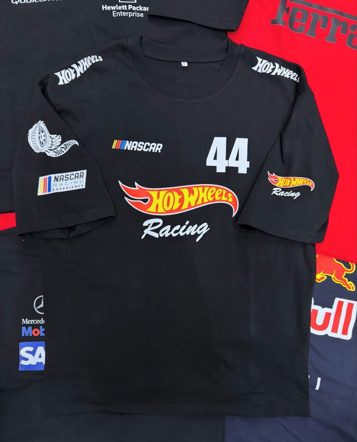 Hot Wheels BLACK Racing Oversized T-SHIRT | Black