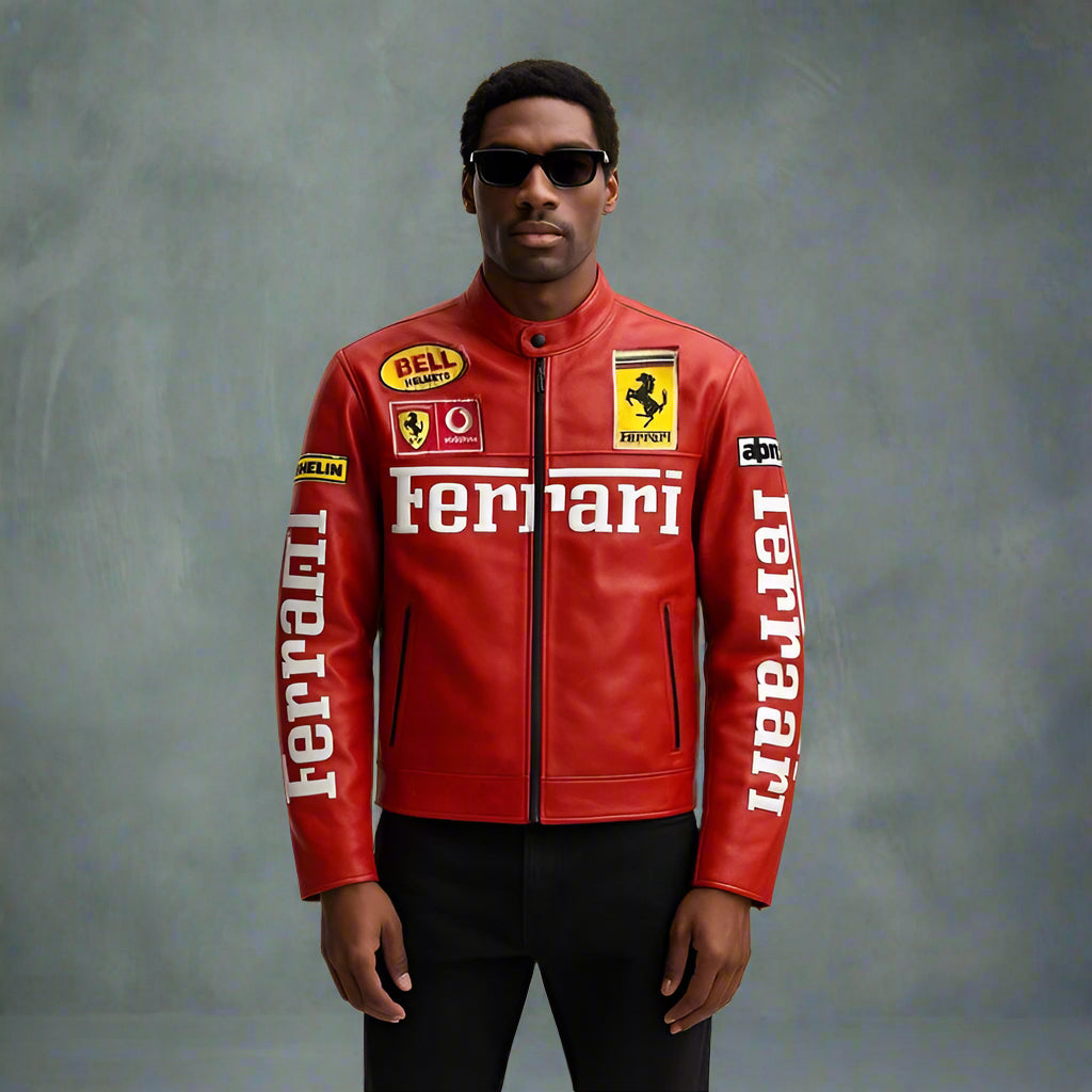 Red Ferrari Leather Jacket | SLIKDRIP® Limited Drop
