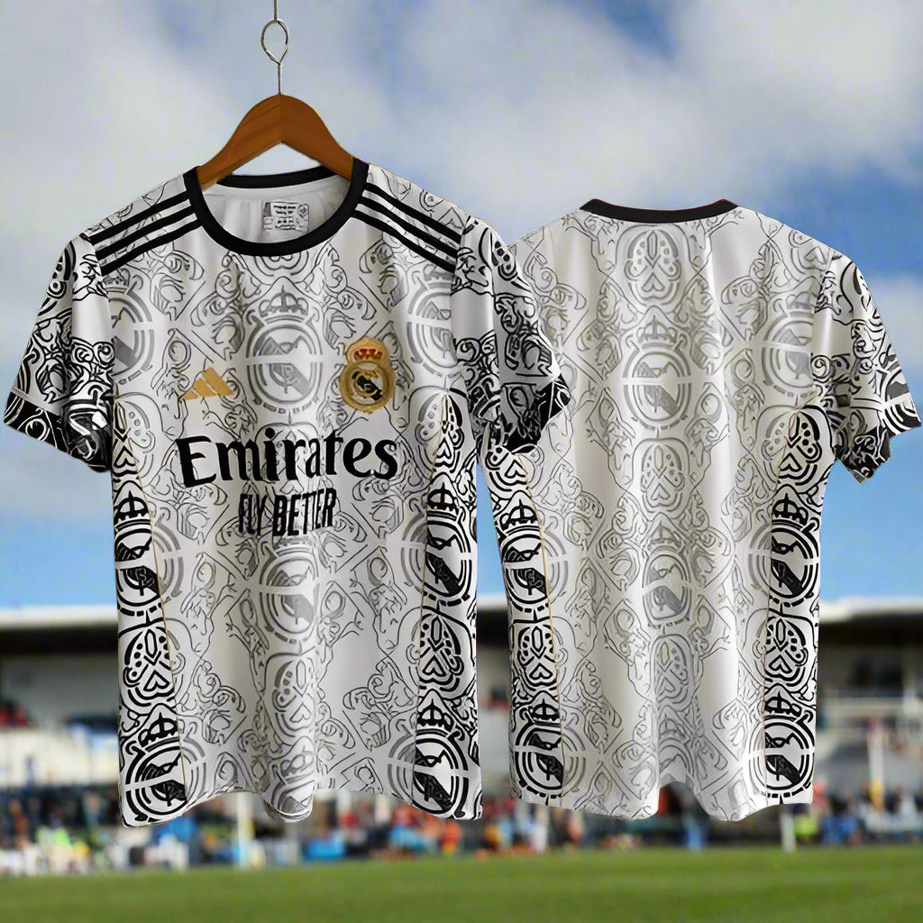 Real Madrid 2024-25 white Dragon Jersey | White | Half Sleeve