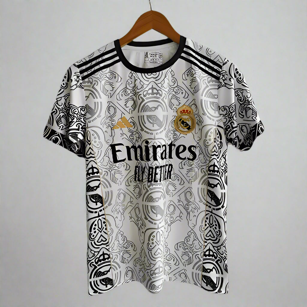 Real Madrid 2024-25 white Dragon Jersey | White | Half Sleeve