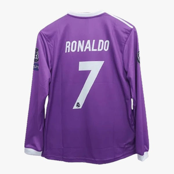 Real madrid CR7 2016-17 Purple Full sleeve Jersey | Embroidery