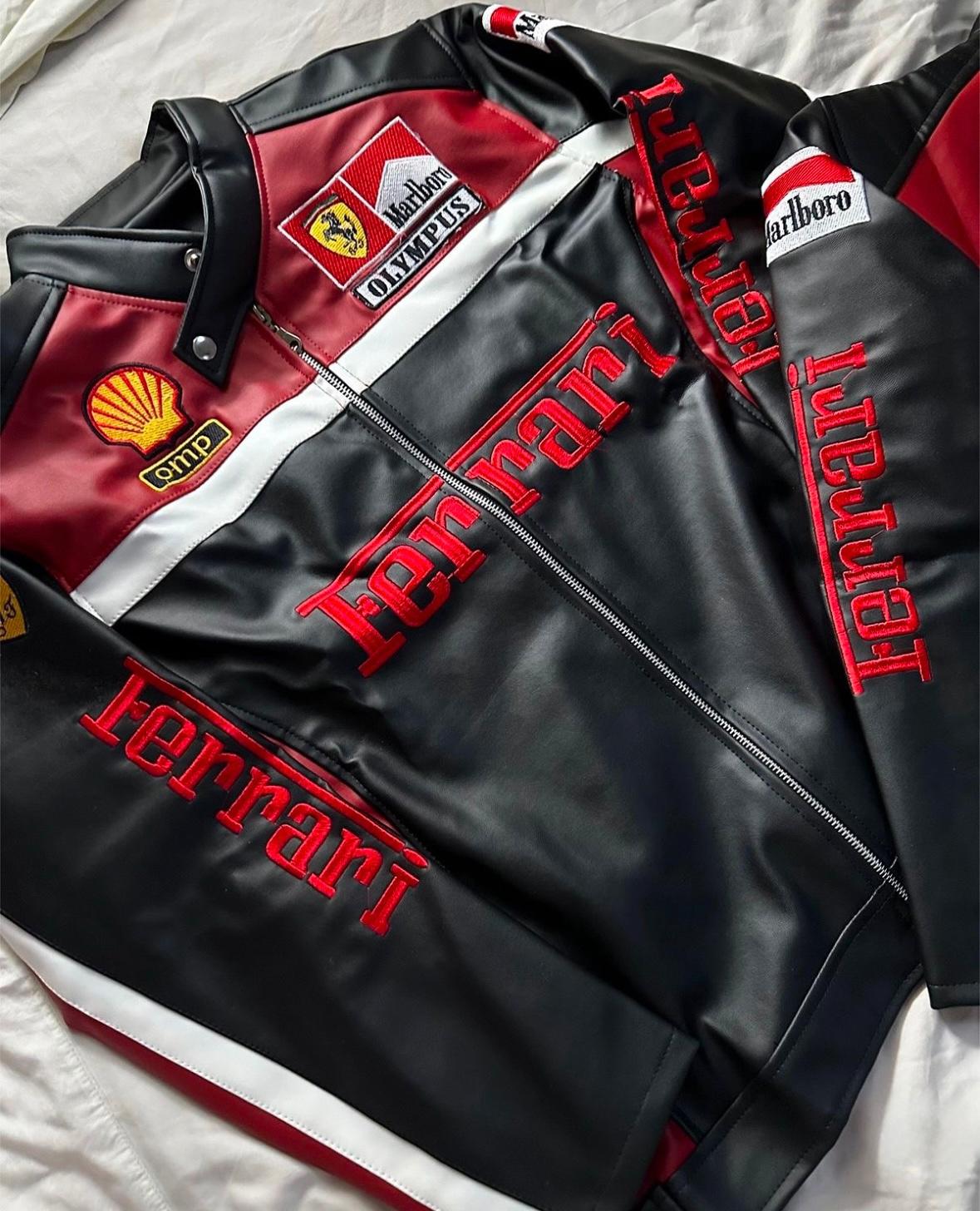 Ferrari Special Edition LEATHER Jacket | BLACK RED