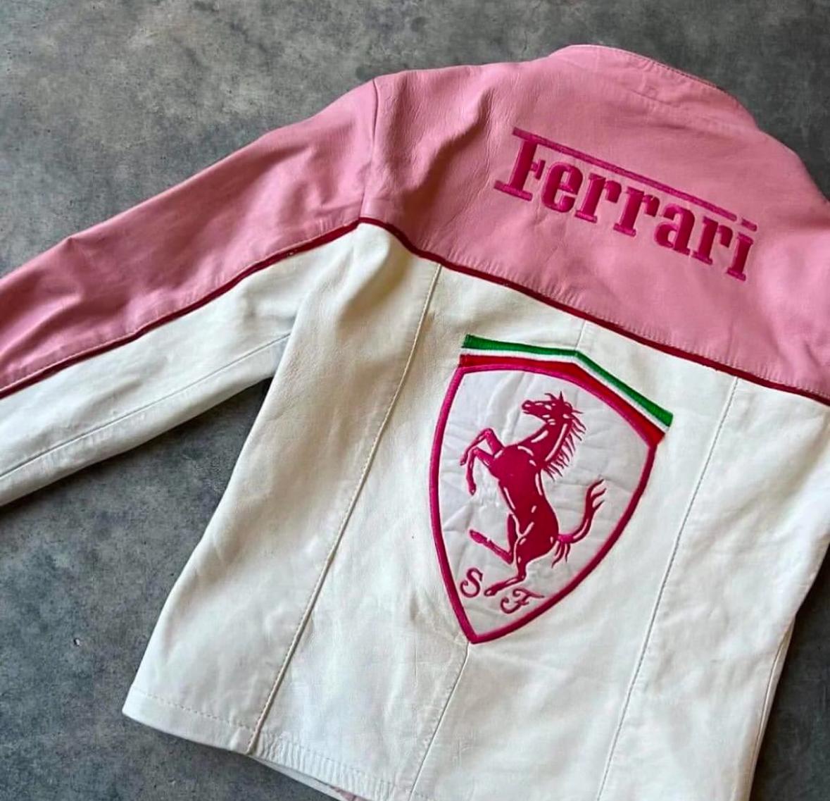 Ferrari Special Edition LEATHER Jacket | PINK