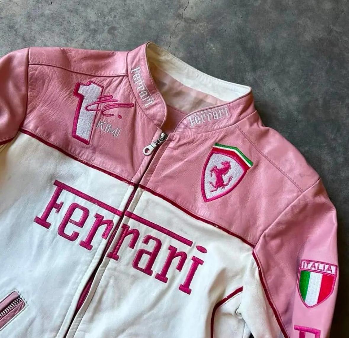 Ferrari Special Edition LEATHER Jacket | PINK