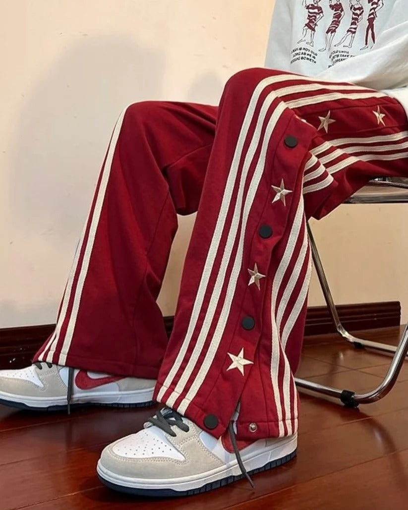 Snapbutton Track pant | RED