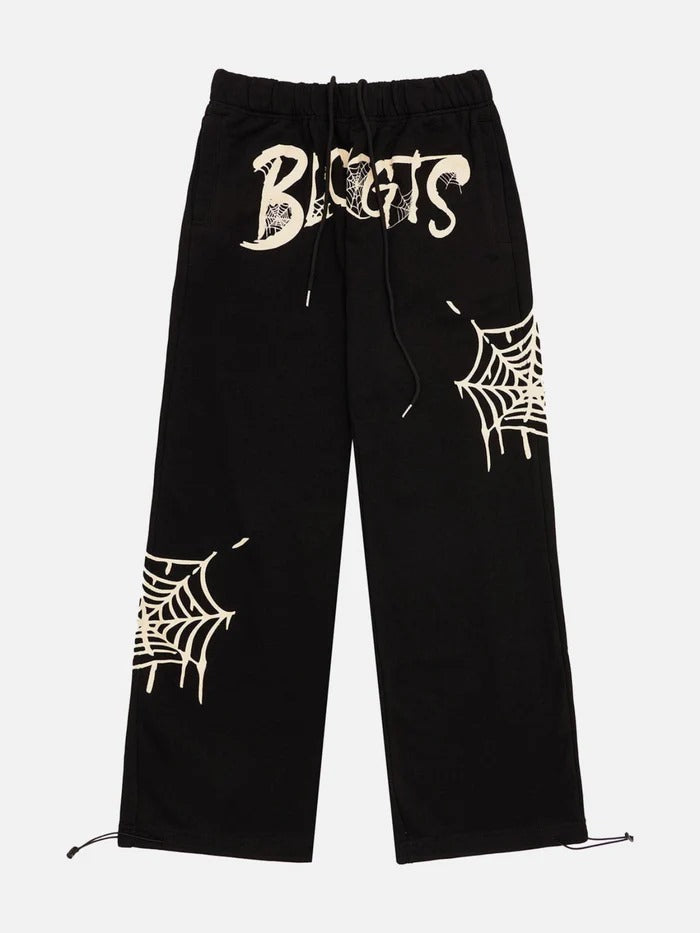 Spider Web Pants | BLACK