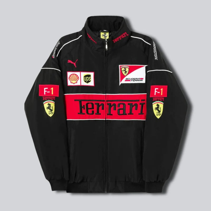 Unisex FERRARI RACING JACKET | Vintage F1 | BLACK