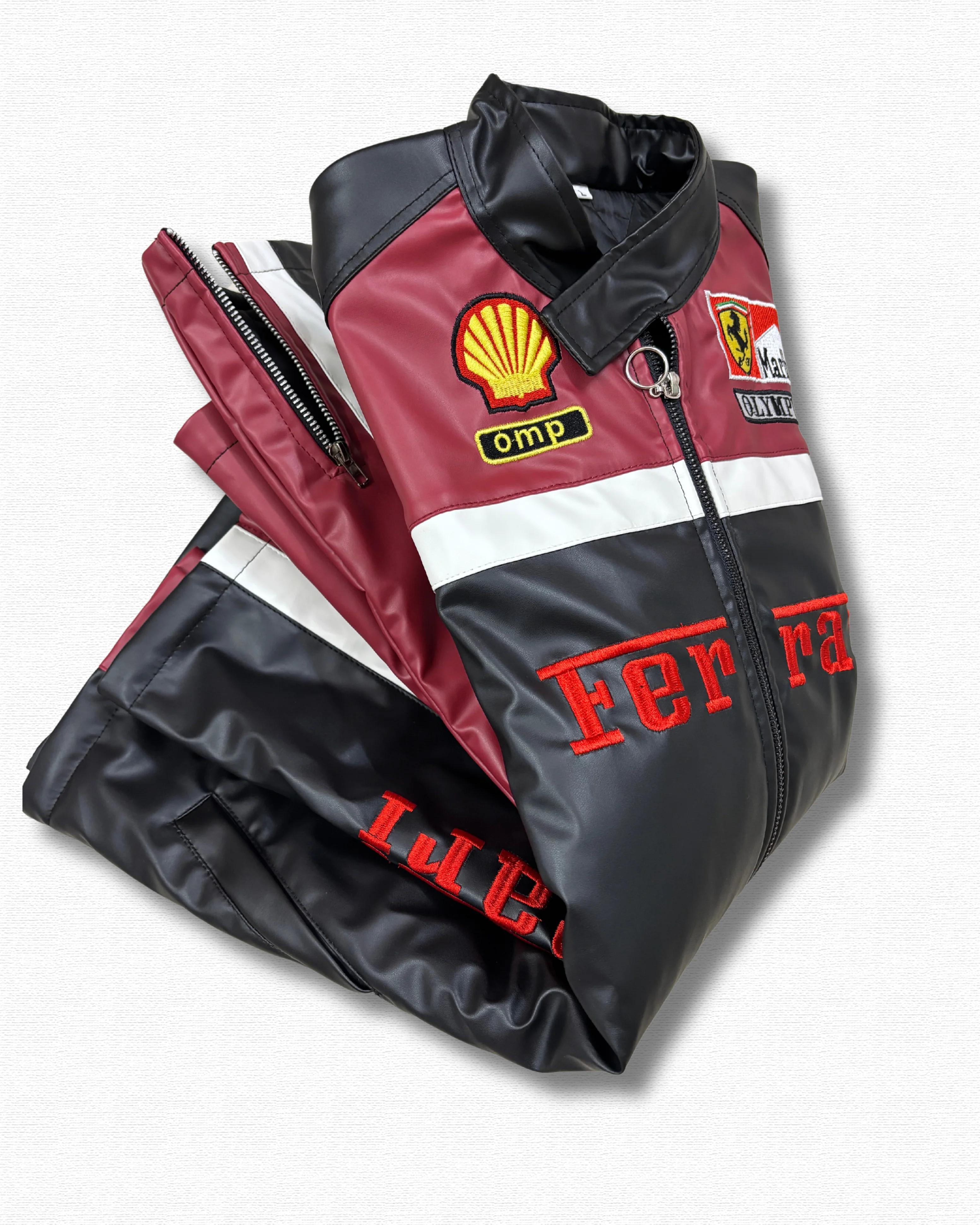 Ferrari Special Edition LEATHER Jacket | BLACK RED