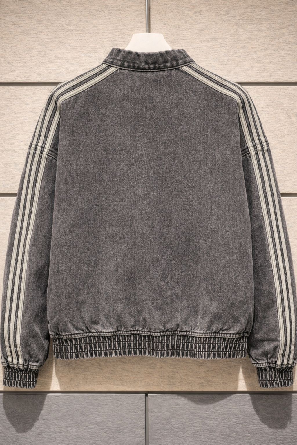 Vintage Charcoal Grey Washed Denim CNY Jacket