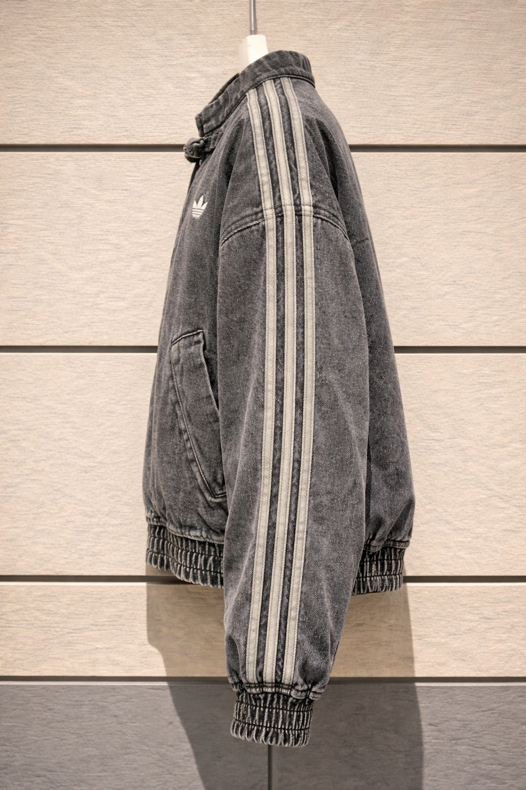 Vintage Charcoal Grey Washed Denim CNY Jacket