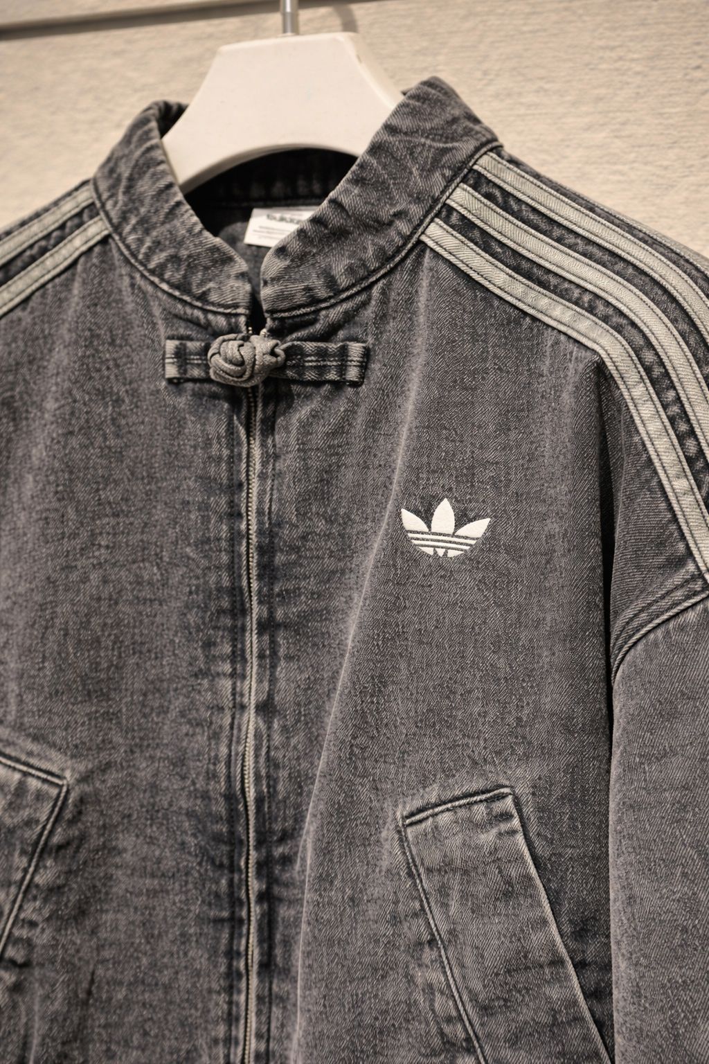 Vintage Charcoal Grey Washed Denim CNY Jacket