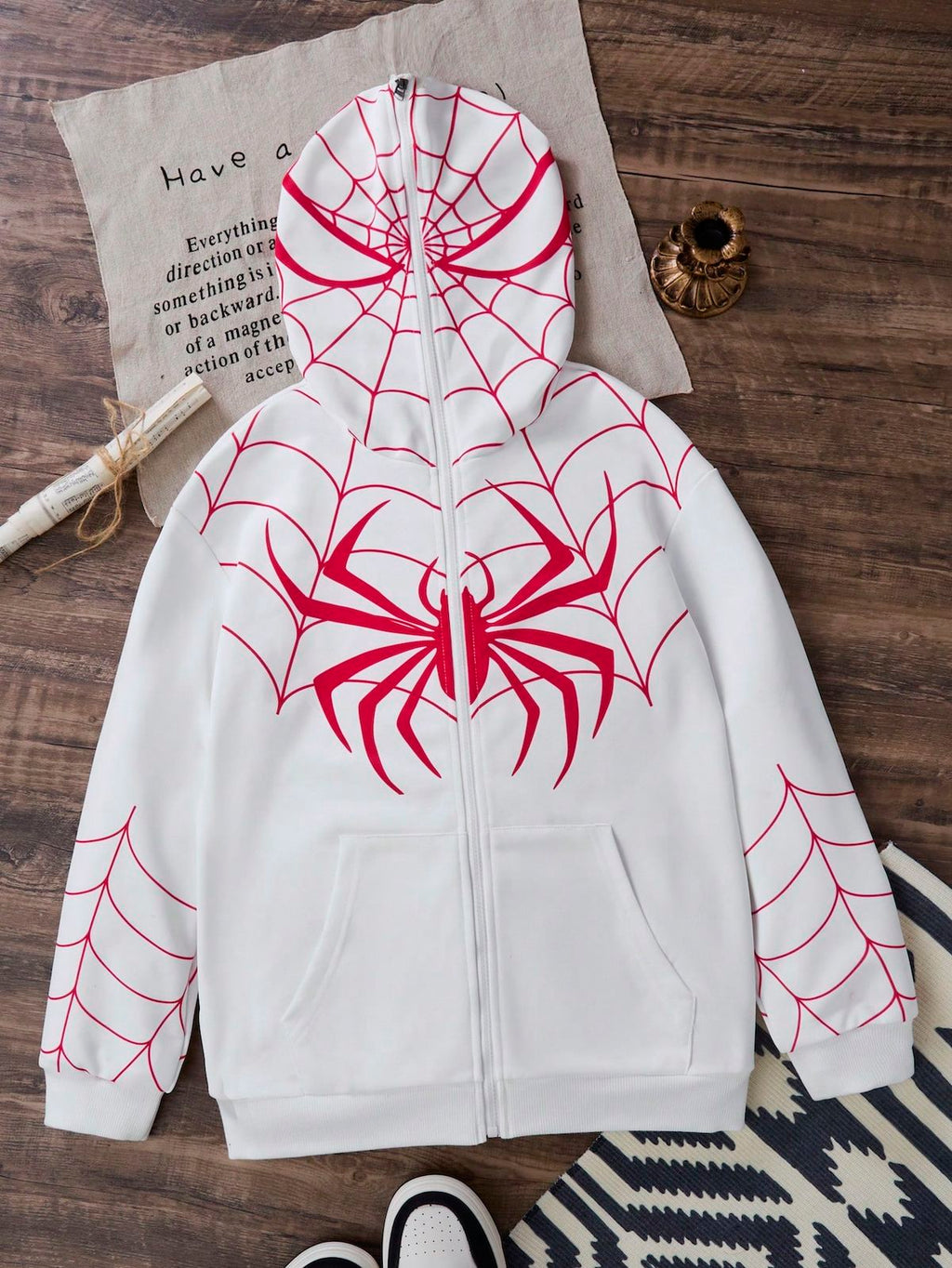 White Spiderman Hoodie