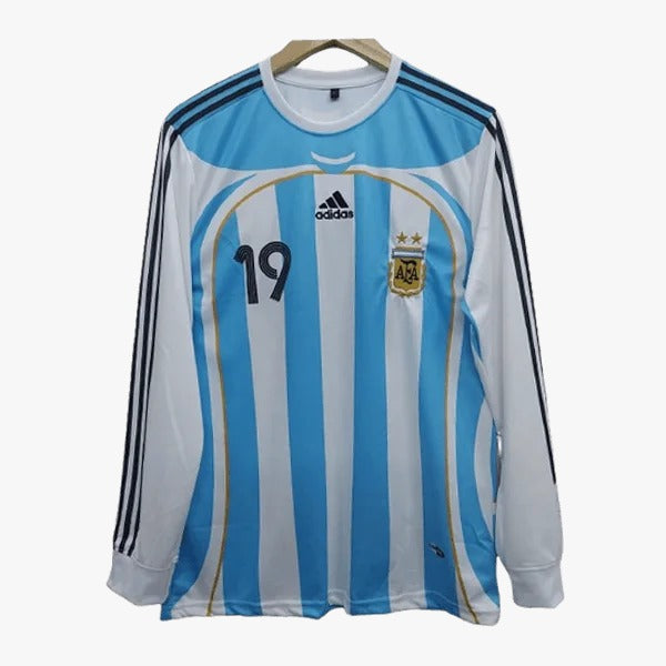 Messi Argentina 2006-07 Home Full Sleeve Jersey | White Blue