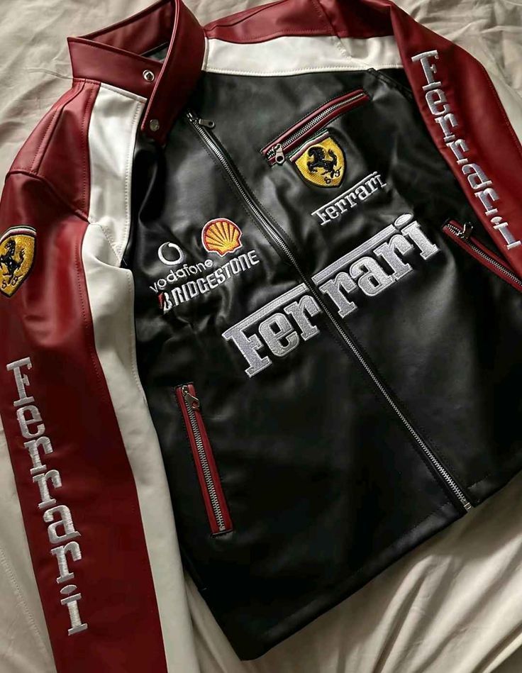 Ferrari Maroon Leather Jacket – SLIKDRIP® Limited Drop