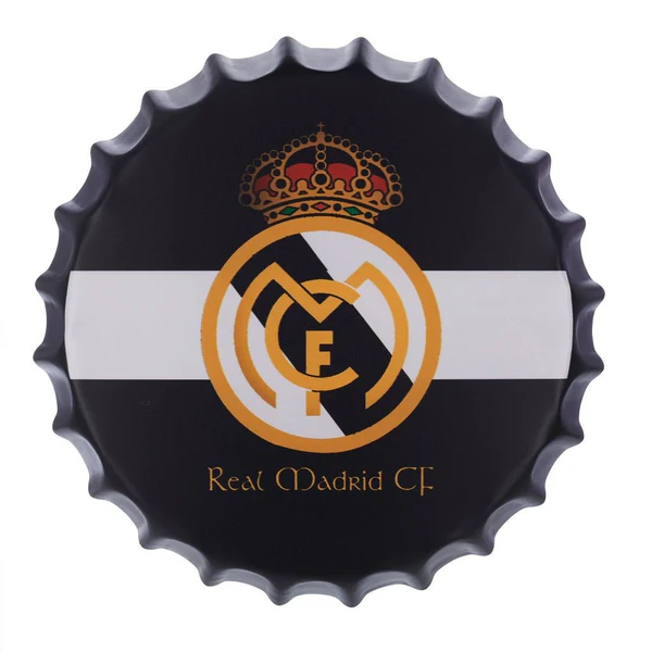 Real Madrid Bottle Cap wall decor sign - (14"x14")