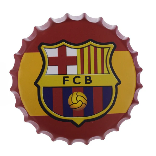 FC Barcelona Bottle Cap wall decor sign -(14"x14")