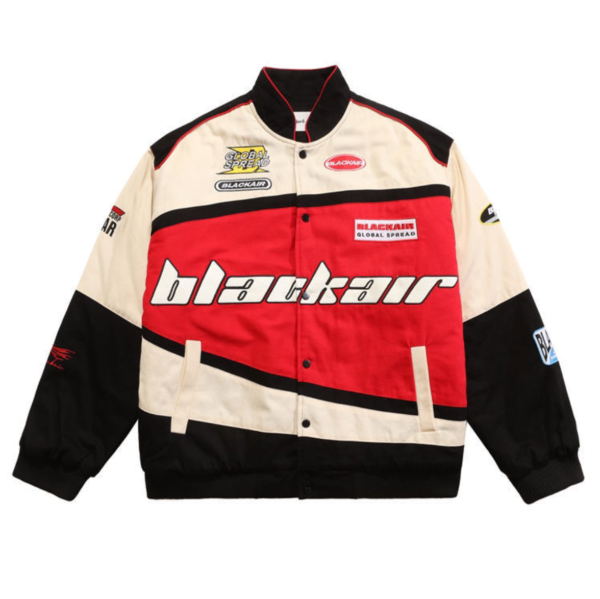 BLACK AIR Racing Jacket l RED & CREAM