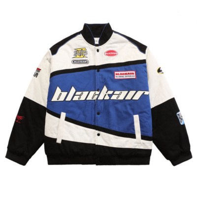 BLACK AIR Racing Jacket l WHITE & BLUE