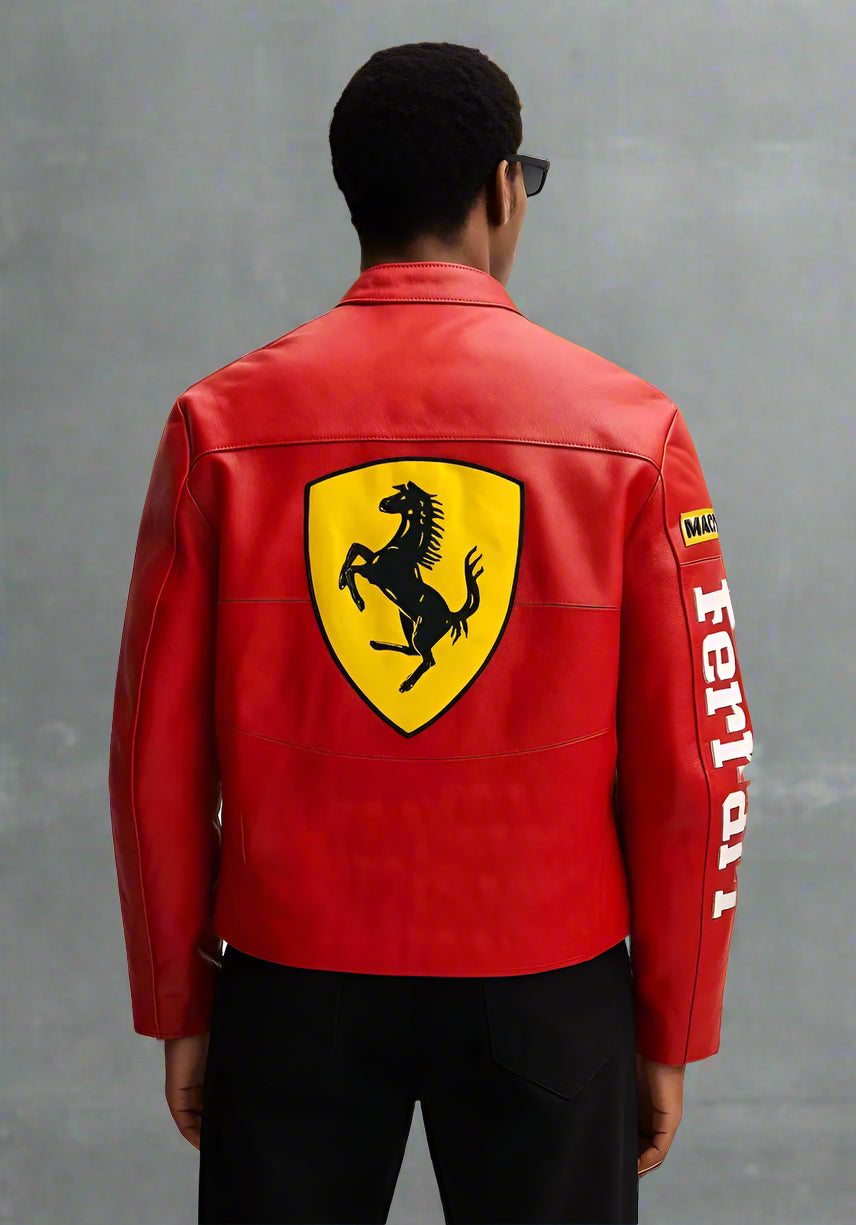 Red Ferrari Leather Jacket | SLIKDRIP® Limited Drop
