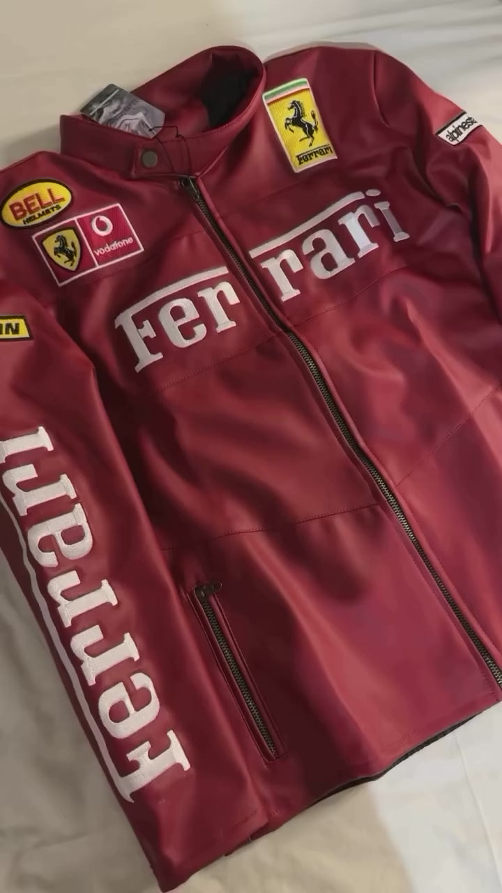 Red Ferrari Leather Jacket