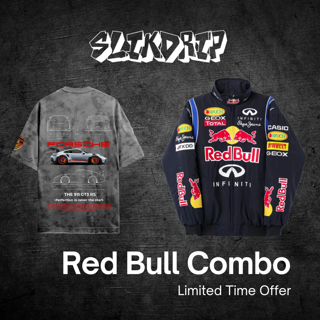 Red Bull PUFFER Jacket X Porsche T-shirt COMBO